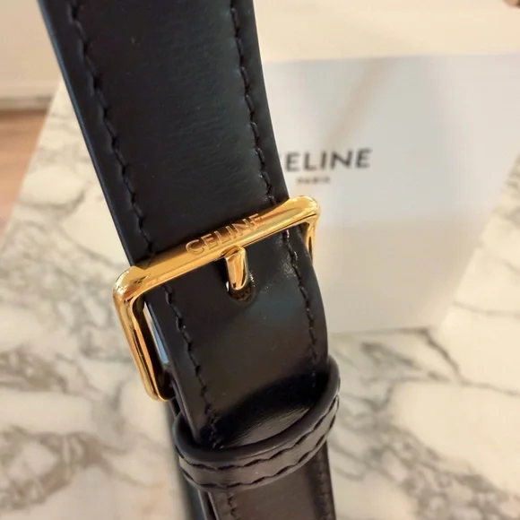 Celine Classique Triomphe bag in Shiny Calfskin with Gold Hardware - Picture 7 of 16